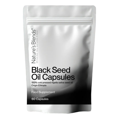 Nature's Blends Black Seed Oil Capsules pouch — 60 caps cold-pressed Nigella Sativa UK