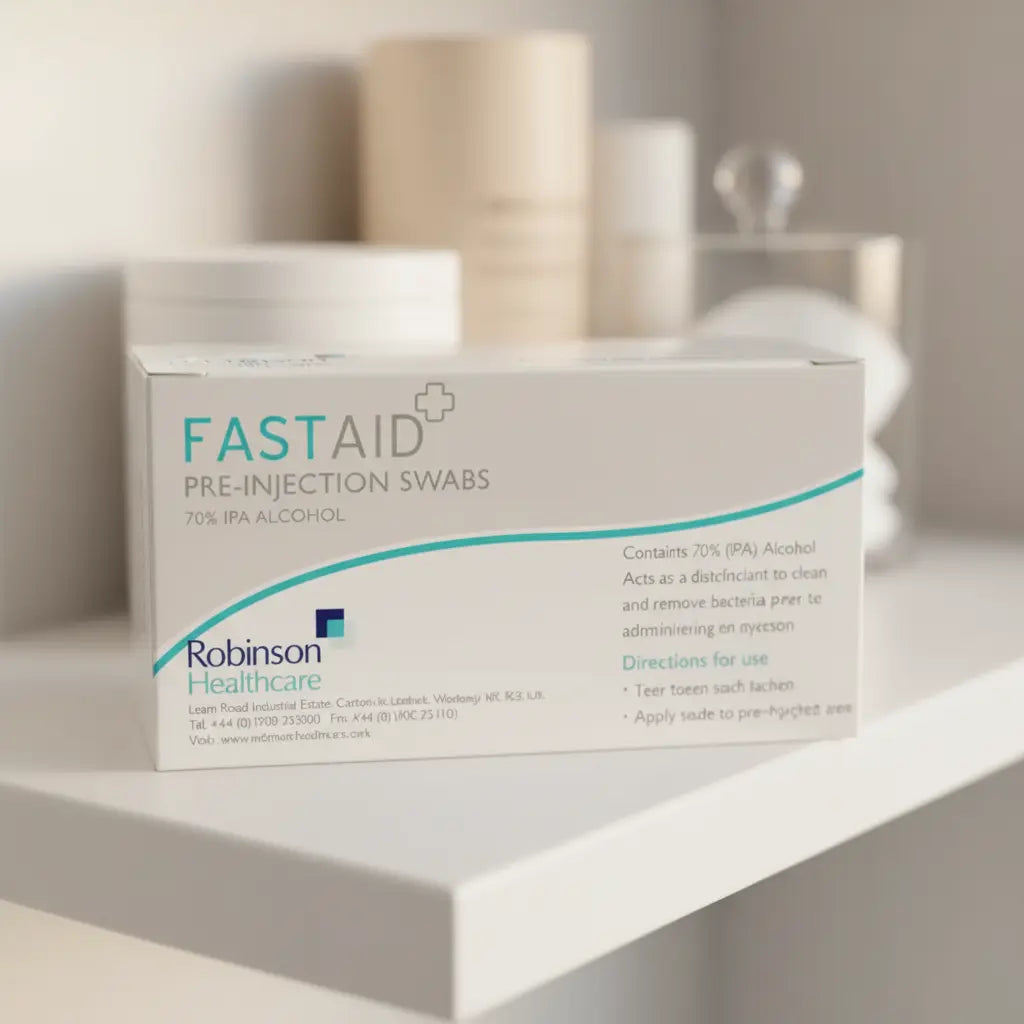 Alcohol Wipes on Bathroom Shelf