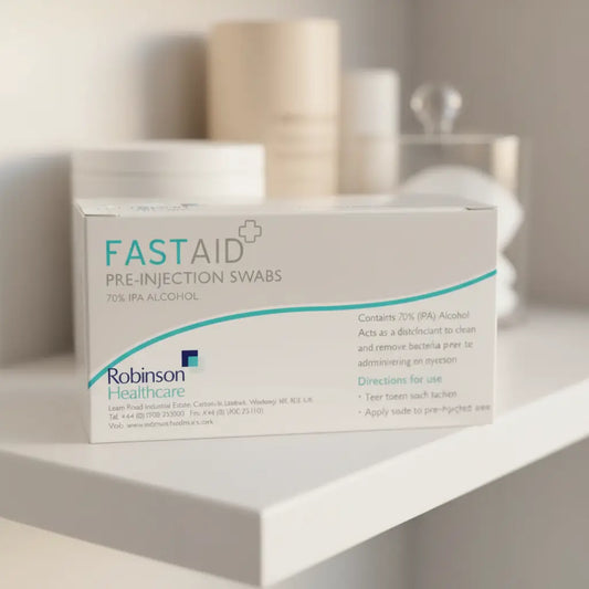 Alcohol Wipes on Bathroom Shelf