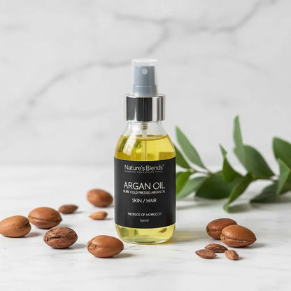 Cold-pressed Moroccan argan oil bottle – Nature's Blends UK