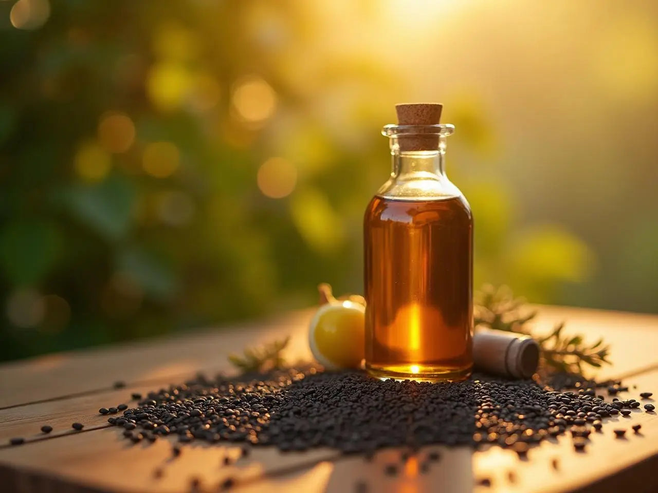 Ethiopian black seed oil with Nigella Sativa seeds — cold-pressed natural remedy UK