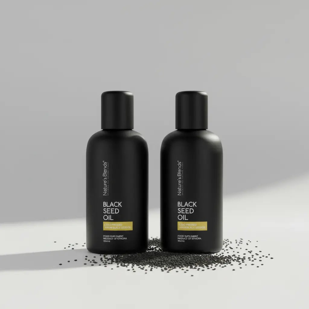 Nature's Blends Black Seed Oil 100ml — two bottles with Nigella Sativa seeds UK