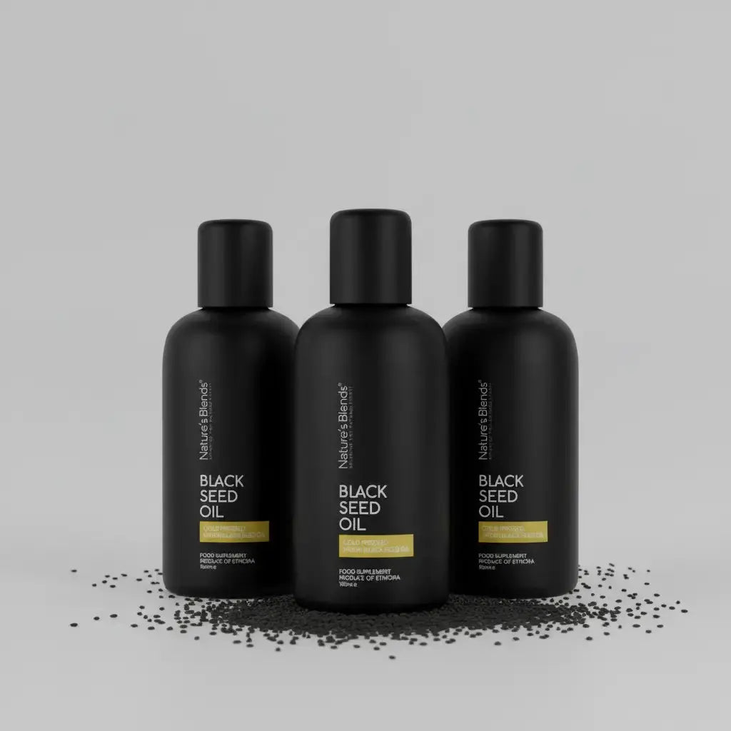 Nature's Blends Black Seed Oil 100ml — three bottle value pack, Nigella Sativa UK