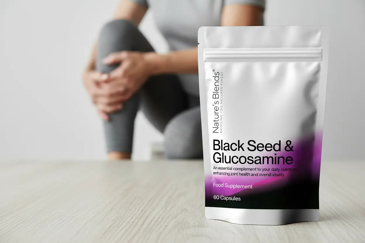 Glucosamine - Post Exercise Support

Black Seed Oil & Natural Glucosamine Capsules, 1 Pack

