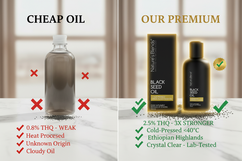 Premium Background Cheap vs Your Black Seed Oil Comparison