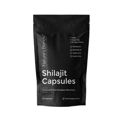 Nature's Blends Raw Shilajit Vegan Capsules 60 caps Pakistan pouch – supplement UK